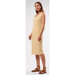 Amour Vert ribbed striped V-Neck Sleeveless midi dress S